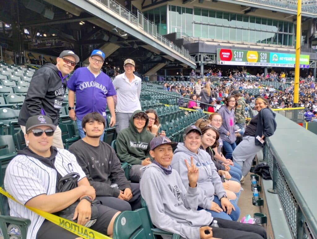 GOAL staff and students at the Colorado Rockies game